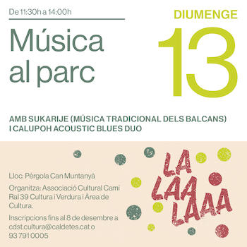 Agenda Cultural de Desembre i Gener - Música al parc