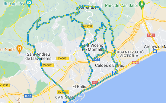 Mapa ruta de les 3 viles Mapa ruta de les 3 viles